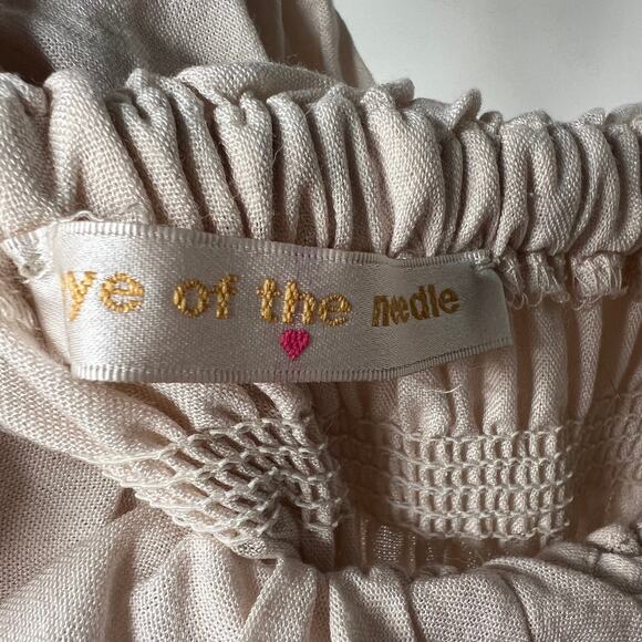 Eye of The Needle Boutique Beige Puff Sleeve Midi Dress Size Medium - Picture 6 of 7